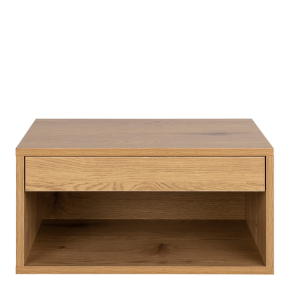 Tate 2 Square Bedside Table with 1 Drawer in Oak