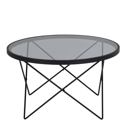 Parker 4 Black Coffee Table with Smoked Glass Top