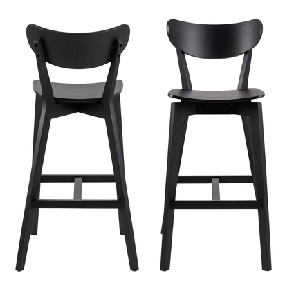 Harper 3 Bar Stool in Black Set of 2