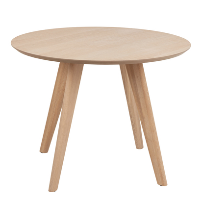 Ravenscourt 2 Round Dining Table in White and Oak 100cm