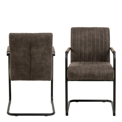 Harper Dining Chair in Grey Fabric Set of 2