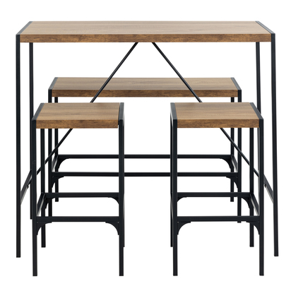 Arden 4 Bar Table Set in Black and Oak