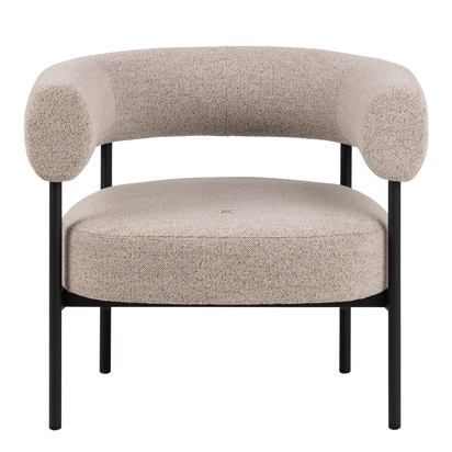 Holm Lounge Chair in Beige Fabic with Black Legs