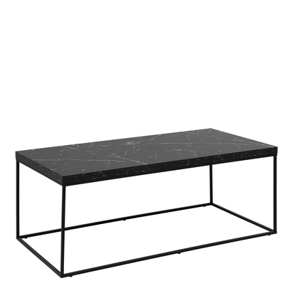 Blythe 2 Coffee Table with Black Marble Marquina Top & Black Steel Base 110x55x45cm