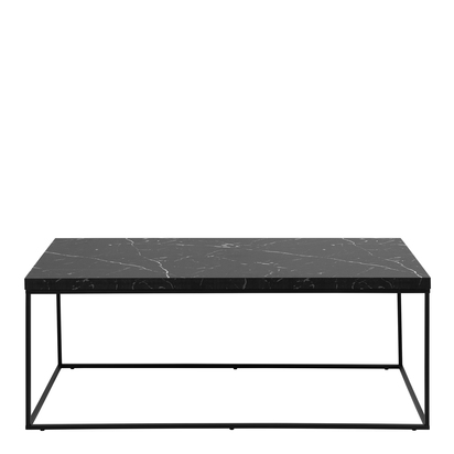 Blythe 2 Coffee Table with Black Marble Marquina Top & Black Steel Base 110x55x45cm