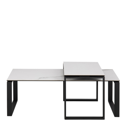 Alton 2 Coffee Table Set with White Ceramic Akranes Top