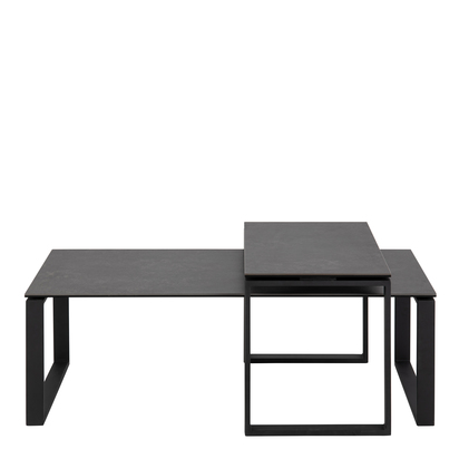 Alton 2 Ceramic Coffee Table Set in Black