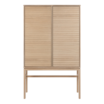Norbury Cabinet with 2 Doors and 4 Shelves in White Oak
