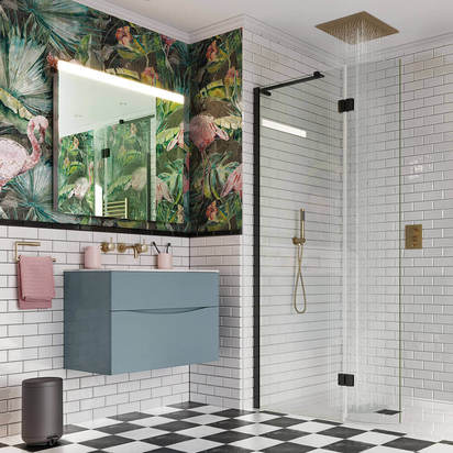 Crosswater MPRO Shower Handset with Wall Outlet and Hose - Brushed Brass