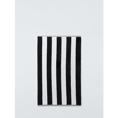 John Lewis Stripe Bath Mat Black | L80 x W50cm