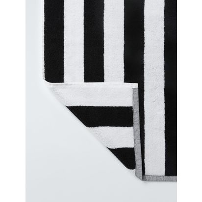 John Lewis Stripe Bath Mat Black | L80 x W50cm