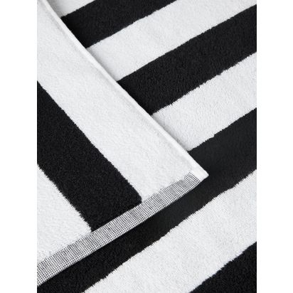 John Lewis Stripe Bath Mat Black | L80 x W50cm