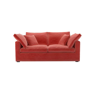 Long Island Slim 2.5 Seat Sofa bed in Dusty Rose Cotton Matt Velvet