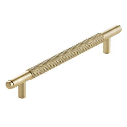 Drench Core Brushed Brass Knurled Furniture T-Bar Handle - 192mm Centres
