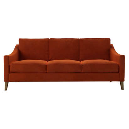 Iggy 3 Seat Sofa in Brick Aquaclean Clever Velvet