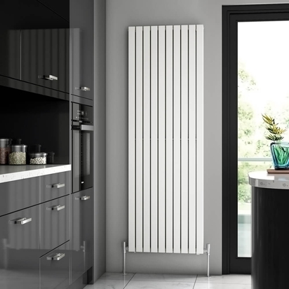 Brenton Flat Double Panel Vertical Radiator - White - 1800 x 600mm
