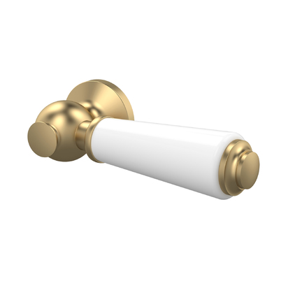 Butler & Rose White Ceramic Handle WC Lever - Brushed Brass