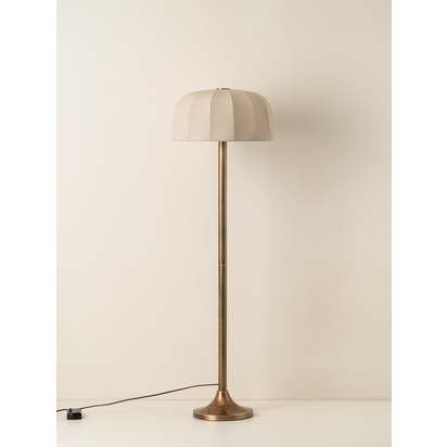 Ottino - aged brass and linen floor lamp