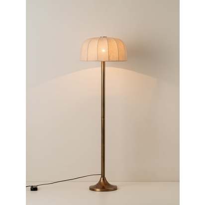 Ottino - aged brass and linen floor lamp