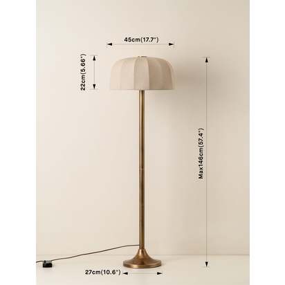 Ottino - aged brass and linen floor lamp