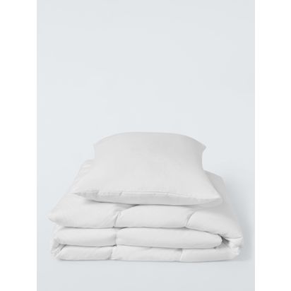 John Lewis Kids' Soft Touch Washable Duvet & Pillow Set, 7 Tog, Cotbed White | L120 x W140 x D1cm