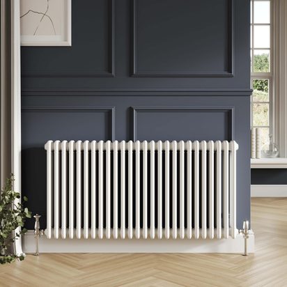 Butler & Rose Designer 3 Column Horizontal Radiator - Gloss White - 600 x 1190mm