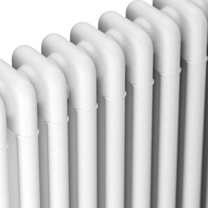 Butler & Rose Designer 3 Column Horizontal Radiator - Gloss White - 600 x 1190mm