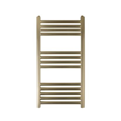EliteHeat Steel Ladder Heated Towel Rail 25mm Bars - Brushed Brass - 800 x 400mm