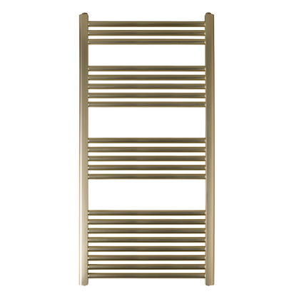 EliteHeat Steel Ladder Heated Towel Rail 25mm Bars - Brushed Brass - 1200 x 600mm