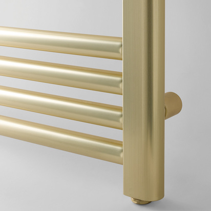 EliteHeat Steel Ladder Heated Towel Rail 25mm Bars - Brushed Brass - 1200 x 600mm