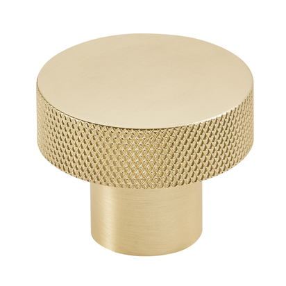 Drench Core Brushed Brass Knurled Furniture Handle