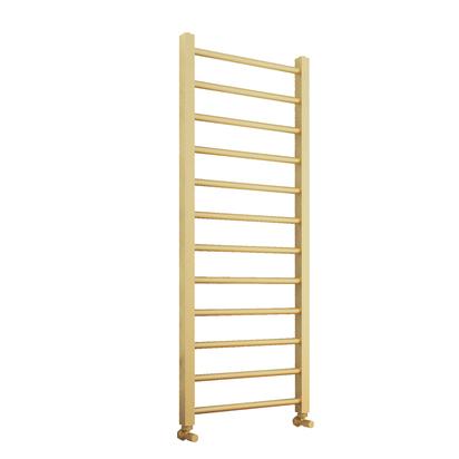 Brenton Etna Brushed Brass Heated Ladder Towel Rail - 1200 x 500mm