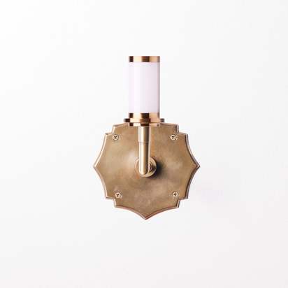 Single Insignia rechargeable wall fitting in antique brass