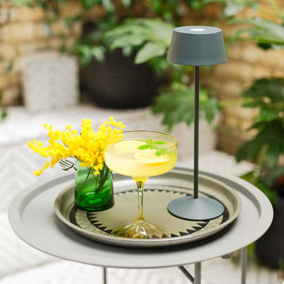 Scoon rechargeable table lamp in shale