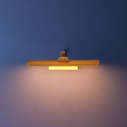 Smaller Marcel rechargeable picture light in antique brass finish