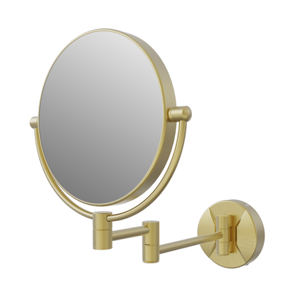Alina Round Brushed Brass Cosmetic Magnifying Wall Mirror - 200mm