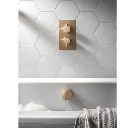 Crosswater MPRO 2 Outlet Concealed Thermostatic Bath and Shower Valve - Brushed Brass