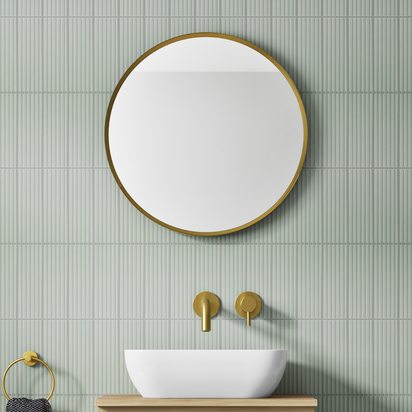 VOS Brushed Brass / Gold Round Mirror - 600mm