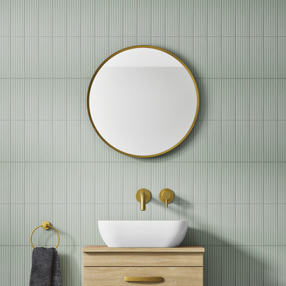 VOS Brushed Brass / Gold Round Mirror - 600mm