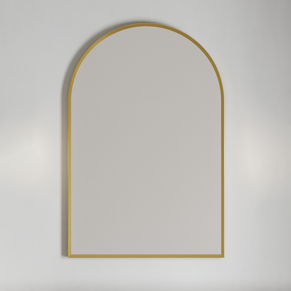 Harper Arch Brushed Brass Framed Mirror - 500 x 750mm