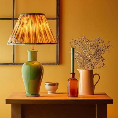 Smaller Lolita bedside lamp in an emerald glaze