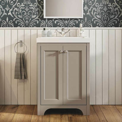 Butler & Rose Benedict 600mm Floorstanding Vanity Unit & Basin - Dovetail Grey
