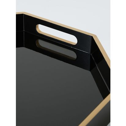 John Lewis Octagon Tray, 45cm, FSC-Certified (MDF) Black | H5.7 x W45.7 x D45.7cm