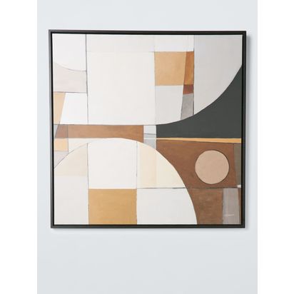 John Lewis Mike Schick 'Modern Lines' Framed Canvas Print, 84 x 84cm, Champagne Multi | H84 x W84 x D3cm