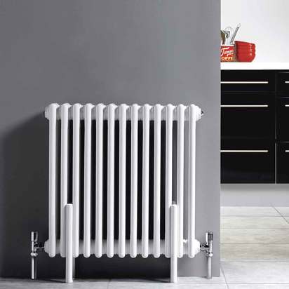 Hudson Reed Colosseum White Triple Column Traditional Radiator - 600mm x 605mm