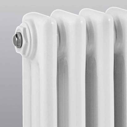 Hudson Reed Colosseum White Triple Column Traditional Radiator - 600mm x 605mm