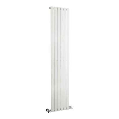 Hudson Reed Sloane Single Panel Vertical Designer Radiator - Satin White - 1800 x 354mm