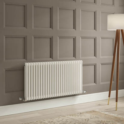 Brenton Olympus Horizontal 2 Column White Radiator - 600 x 1190mm