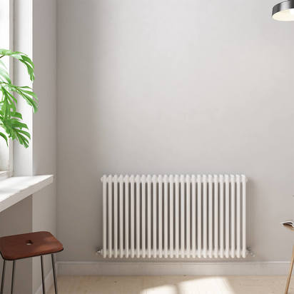 Brenton Olympus Horizontal 2 Column White Radiator - 600 x 1190mm