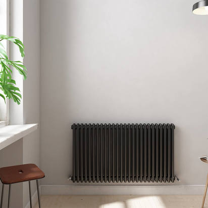 Brenton Olympus Horizontal 2 Column Anthracite Radiator - 600 x 1190mm